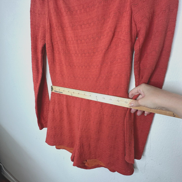 Ark & Co Salmon High Neck Long Sleeve V Back Zip Embroidered Zip Romper S - Picture 14 of 15